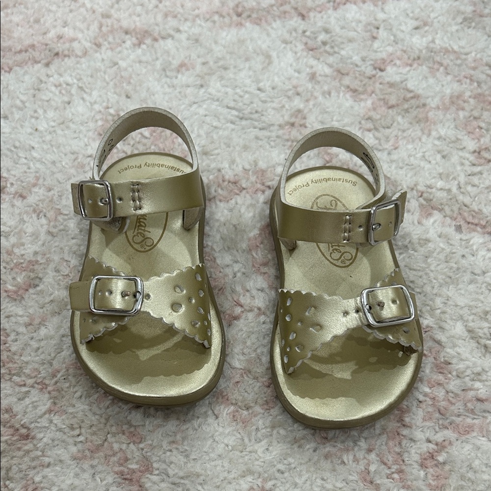 Gold Footmates Sandals with Buckle Straps